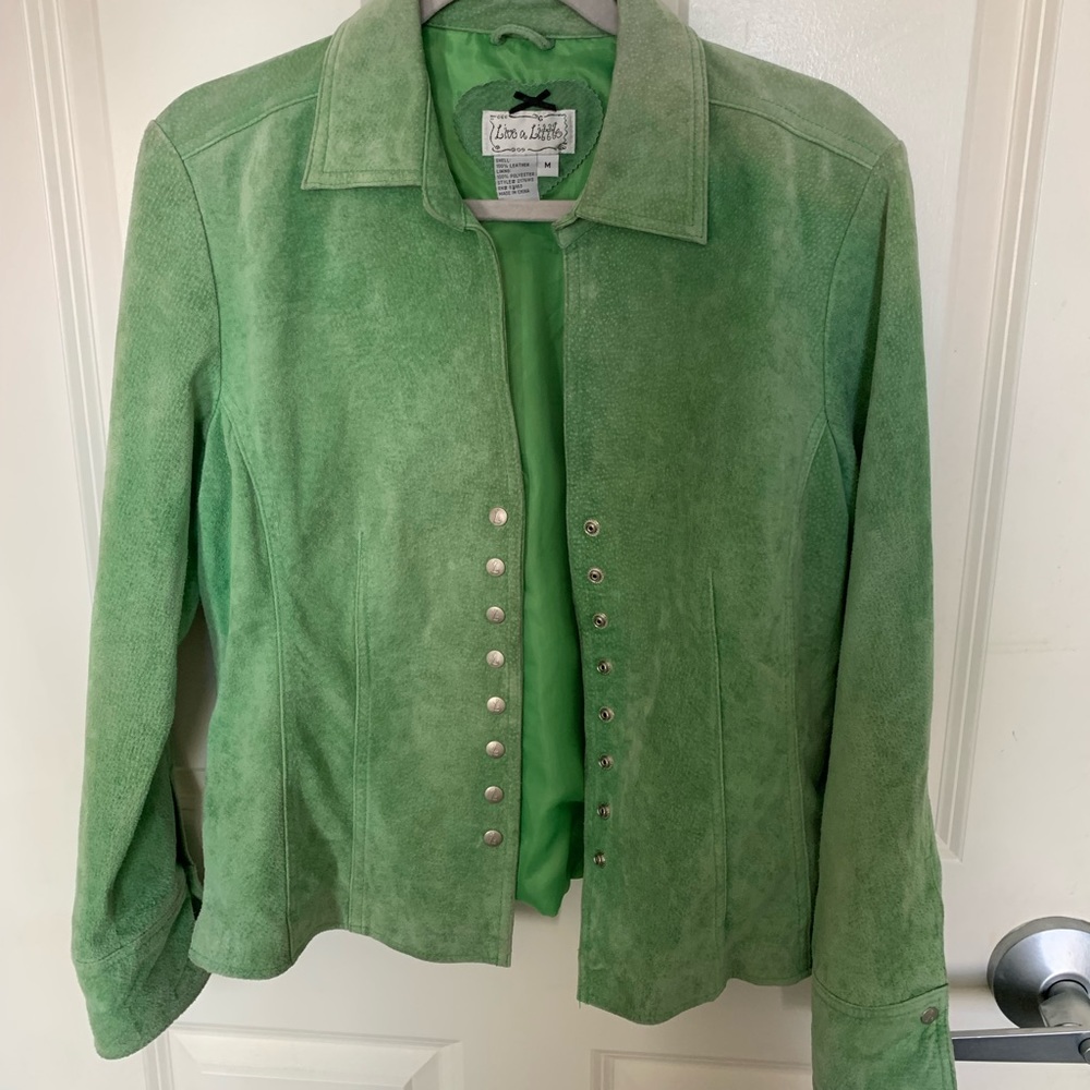 Vintage Green Leather Jacket - Live A Little